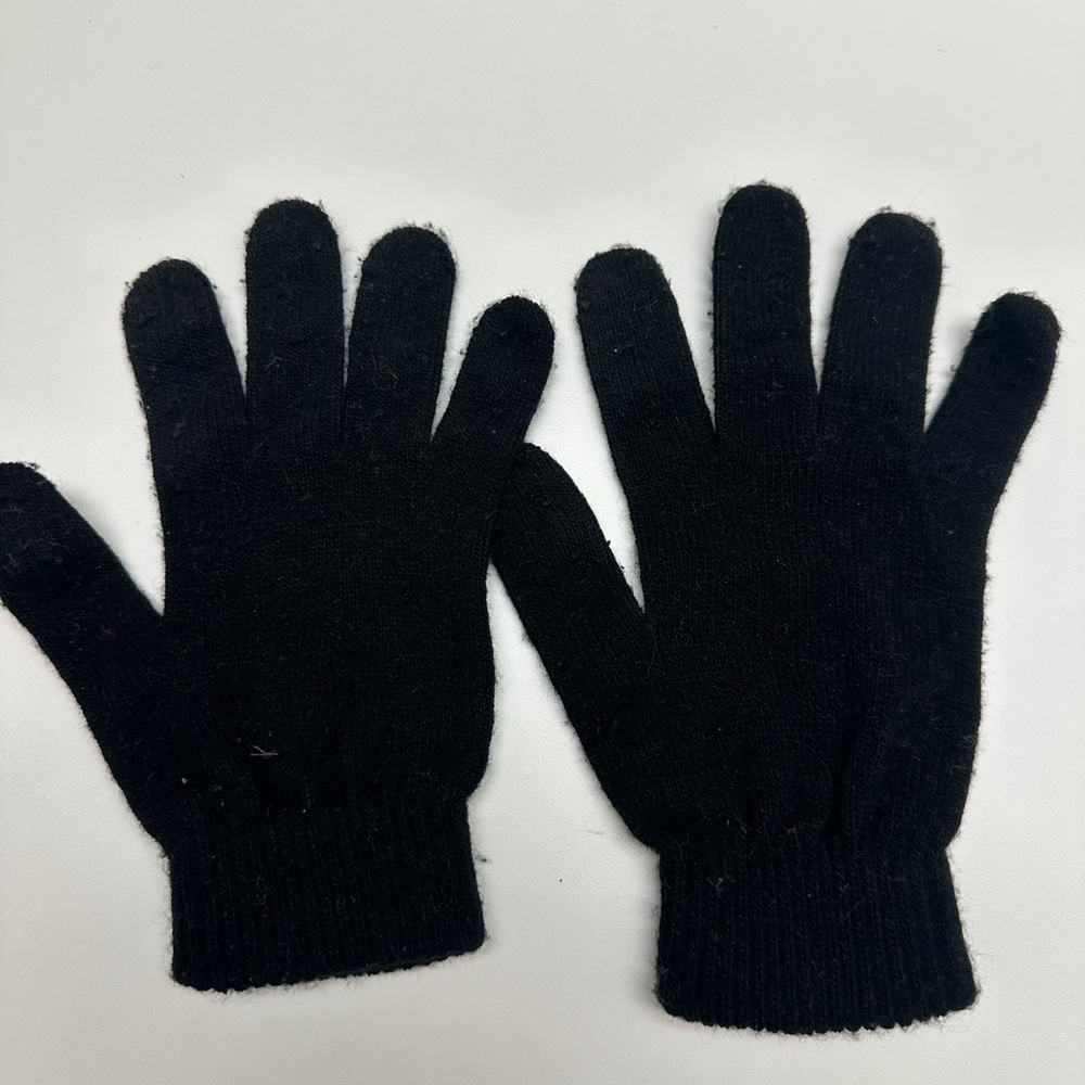Black Wool Gloves - Size Small